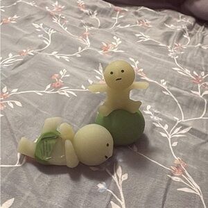 Cute Green and Cream Figurines